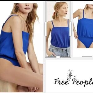 Free People Vibrant Blue Bodysuit